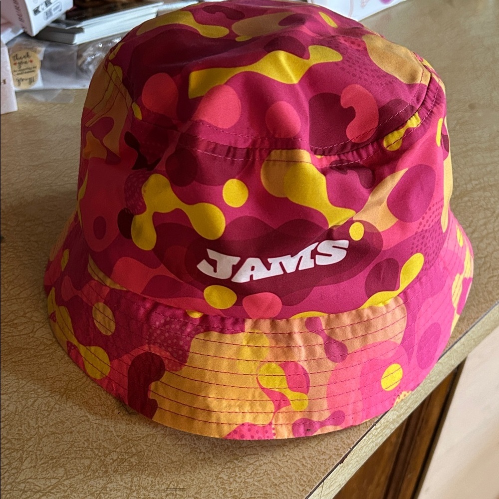 Jams Women's Pink and Yellow Bucket Hat